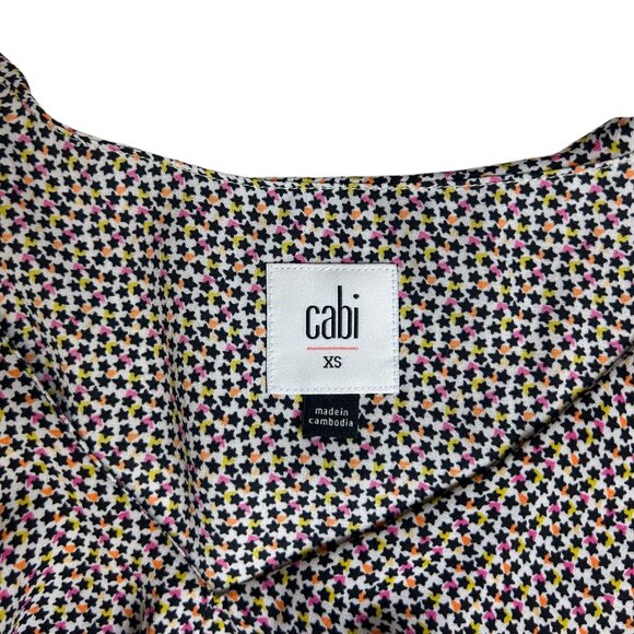 Cabi Ruffle V-Neck Pull Over Women's Tank Top Stars Patterned - Size Extra Small - Picture 3 of 6